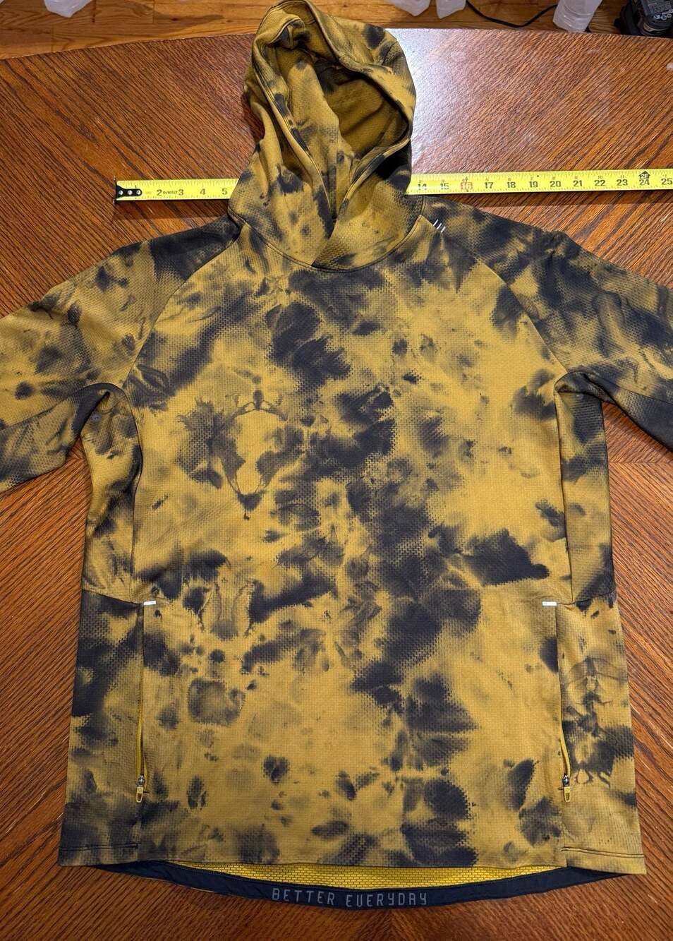 Lululemon Textured Tech Hoodie Tie Dye Yellow Black